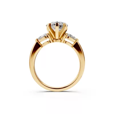 Madison Three-Stone Lab Pear Engagement Ring