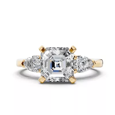 Madison Three-Stone Lab Pear Engagement Ring