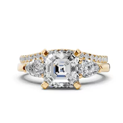 Madison Three-Stone Lab Pear Engagement Ring