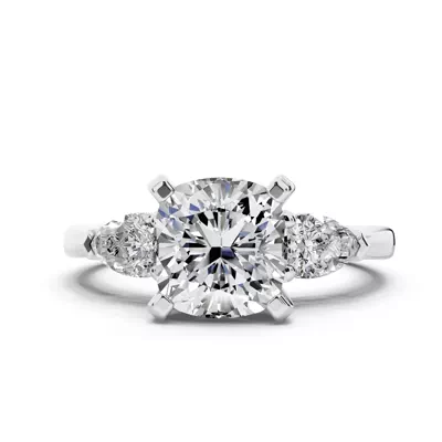 Madison Three-Stone Lab Pear Engagement Ring