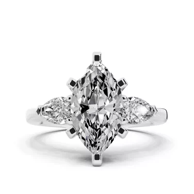Madison Three-Stone Lab Pear Engagement Ring