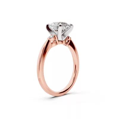 Madison Three-Stone Two-Tone Lab Pear Engagement Ring (.10 ct. tw.)