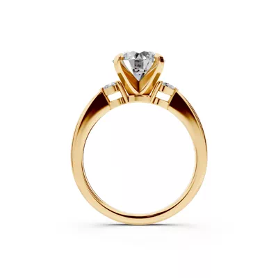 Madison Three-Stone Lab Pear Engagement Ring (.10 ct. tw.)