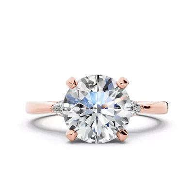 Madison Three-Stone Lab Pear Engagement Ring (.10 ct. tw.)