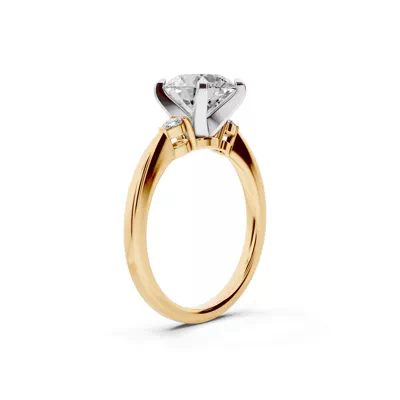 Madison Three-Stone Two-Tone Lab Pear Engagement Ring (.10 ct. tw.)