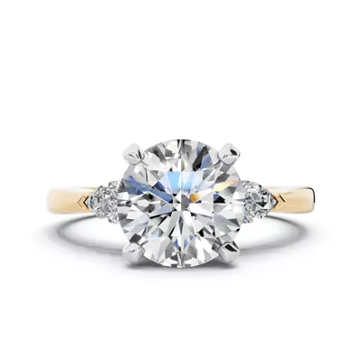 Madison Three-Stone Two-Tone Lab Pear Engagement Ring (.25 ct. tw.)