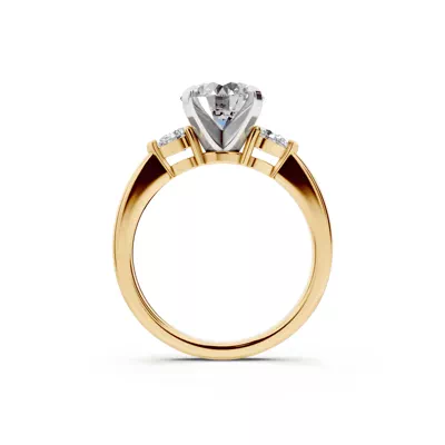 Madison Three-Stone Two-Tone Lab Pear Engagement Ring (.25 ct. tw.)