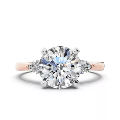 Madison Three-Stone Two-Tone Lab Pear Engagement Ring (.25 ct. tw.)