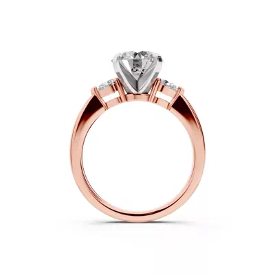 Madison Three-Stone Two-Tone Lab Pear Engagement Ring (.25 ct. tw.)