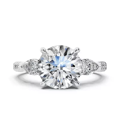 Capri Pear Three-Stone Lab Diamond Engagement Ring (0.65 ct. tw.)