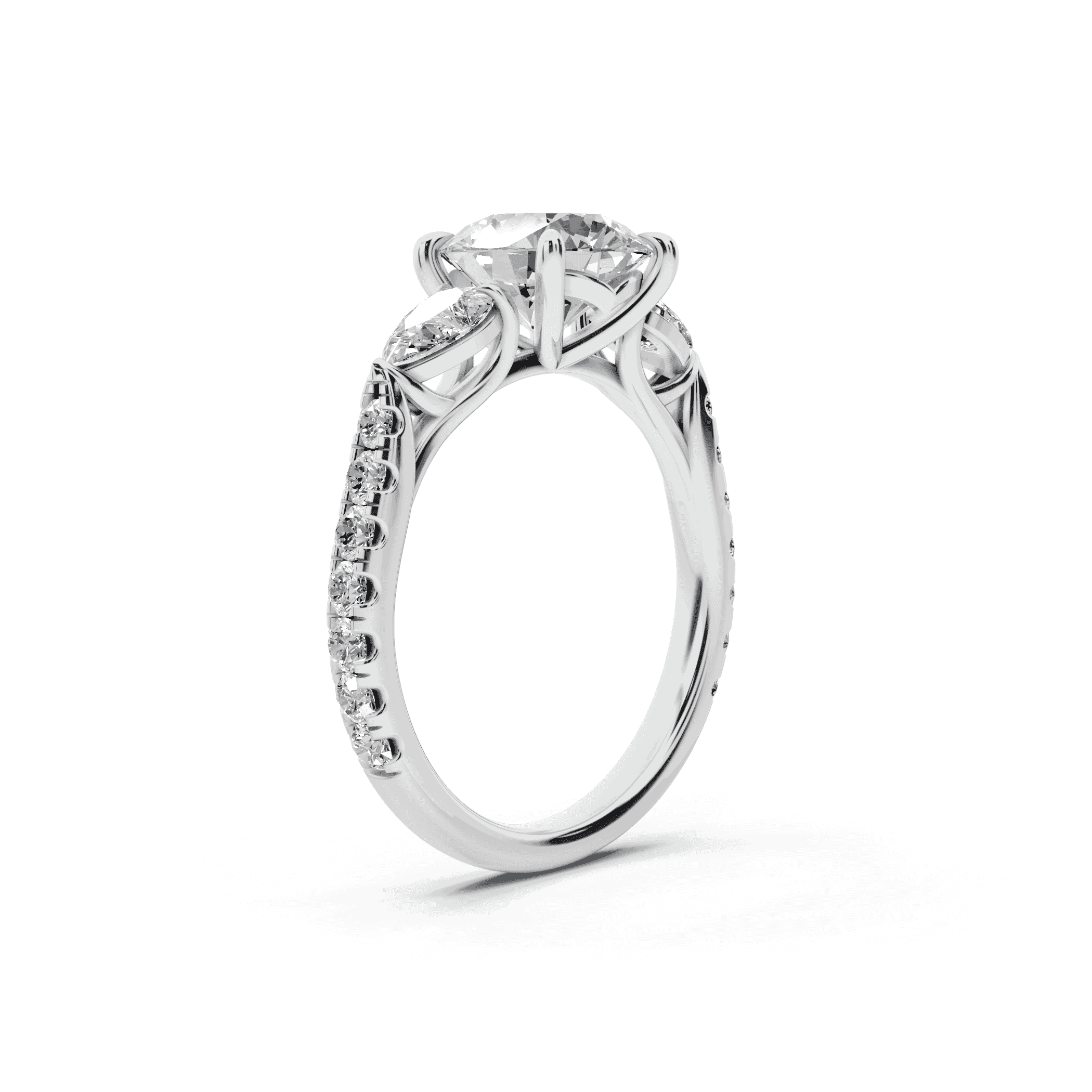Capri Pear Three-Stone Lab Diamond Engagement Ring (0.85 ct. tw.)