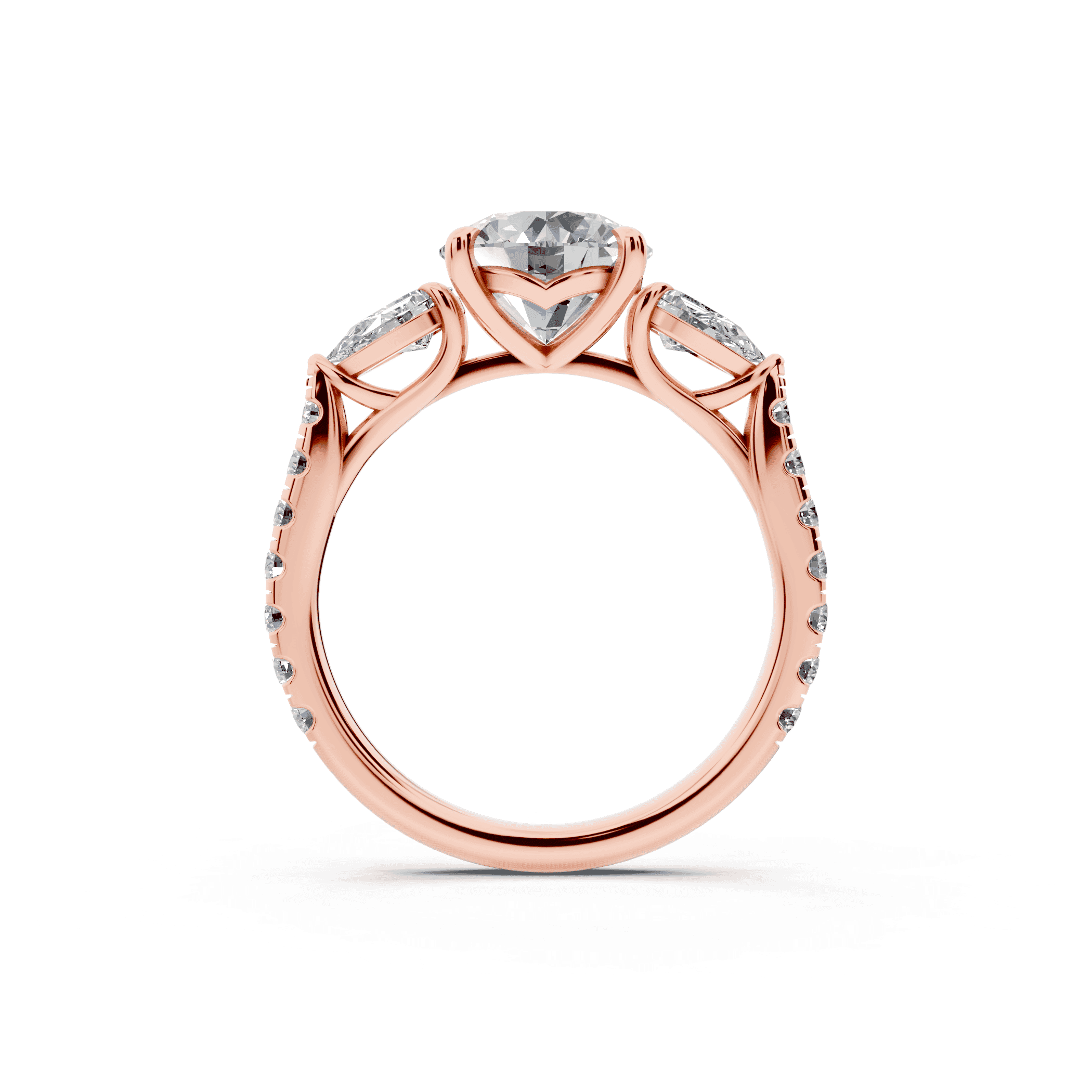 Capri Pear Three-Stone Lab Diamond Engagement Ring (0.85 ct. tw.)