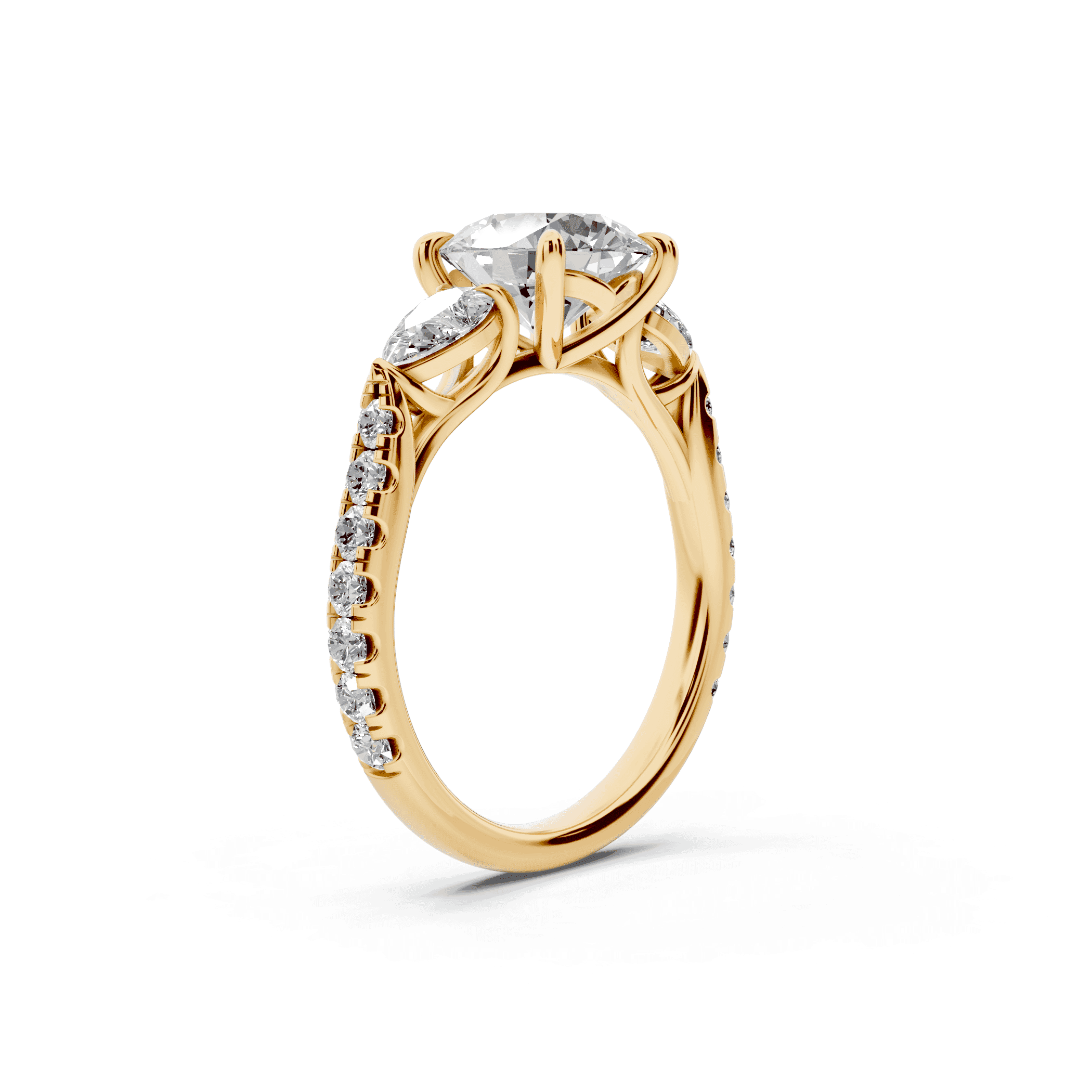 Capri Pear Three-Stone Lab Diamond Engagement Ring (0.85 ct. tw.)