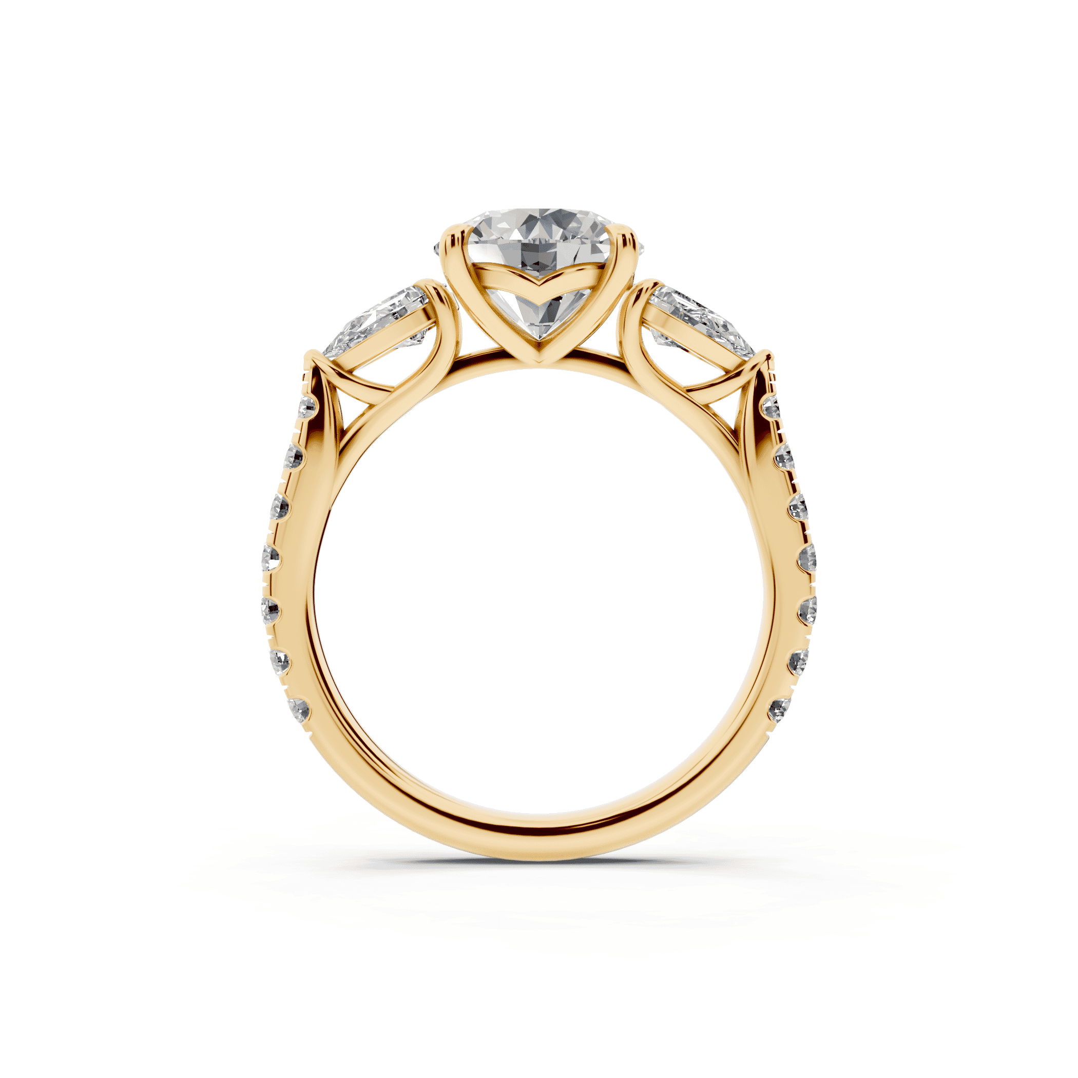 Capri Pear Three-Stone Lab Diamond Engagement Ring (0.85 ct. tw.)