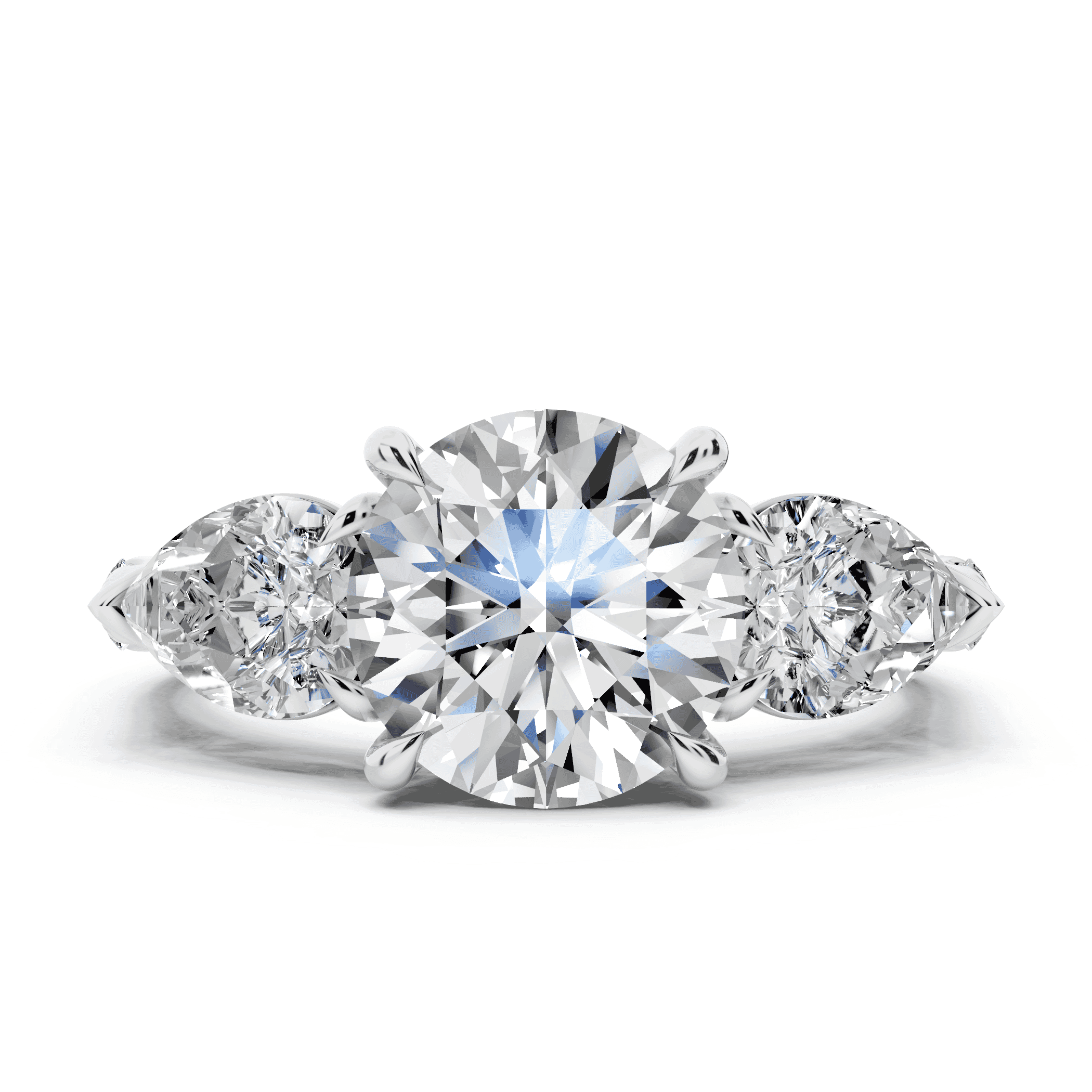 Capri Pear Three-Stone Lab Diamond Engagement Ring (1.35 ct. tw.)
