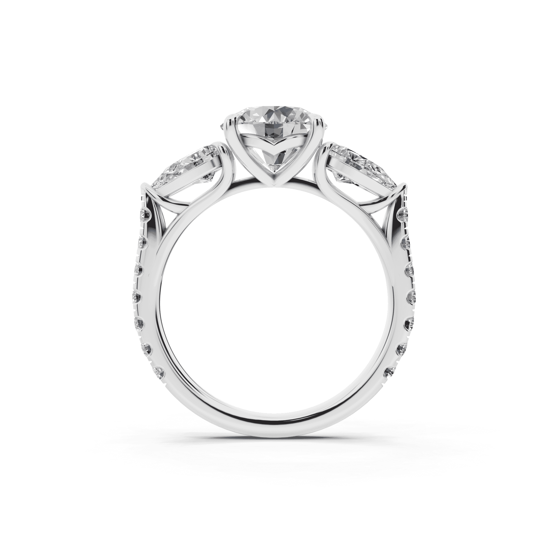 Capri Pear Three-Stone Lab Diamond Engagement Ring (1.35 ct. tw.)