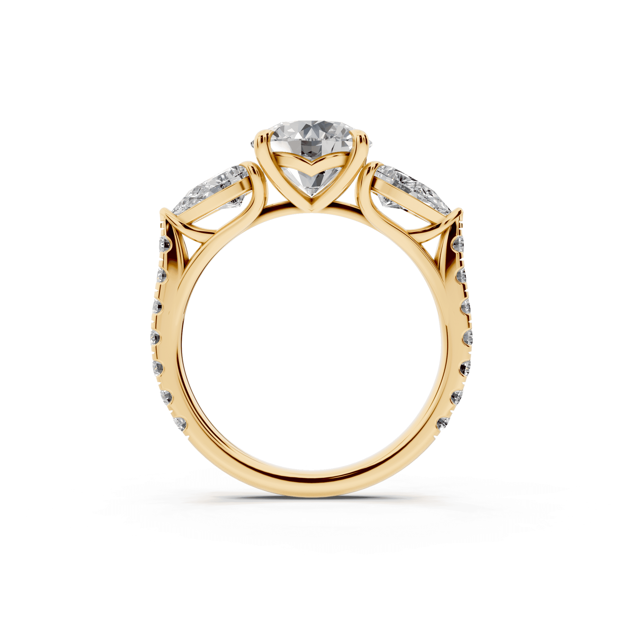 Capri Pear Three-Stone Lab Diamond Engagement Ring (1.35 ct. tw.)