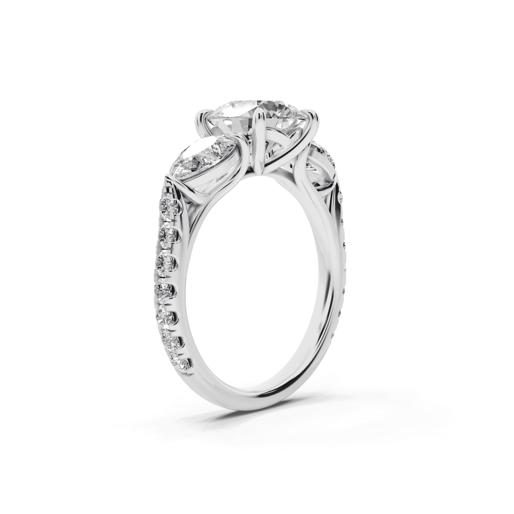 Capri Pear Three-Stone Lab Diamond Engagement Ring (1.35 ct. tw.)