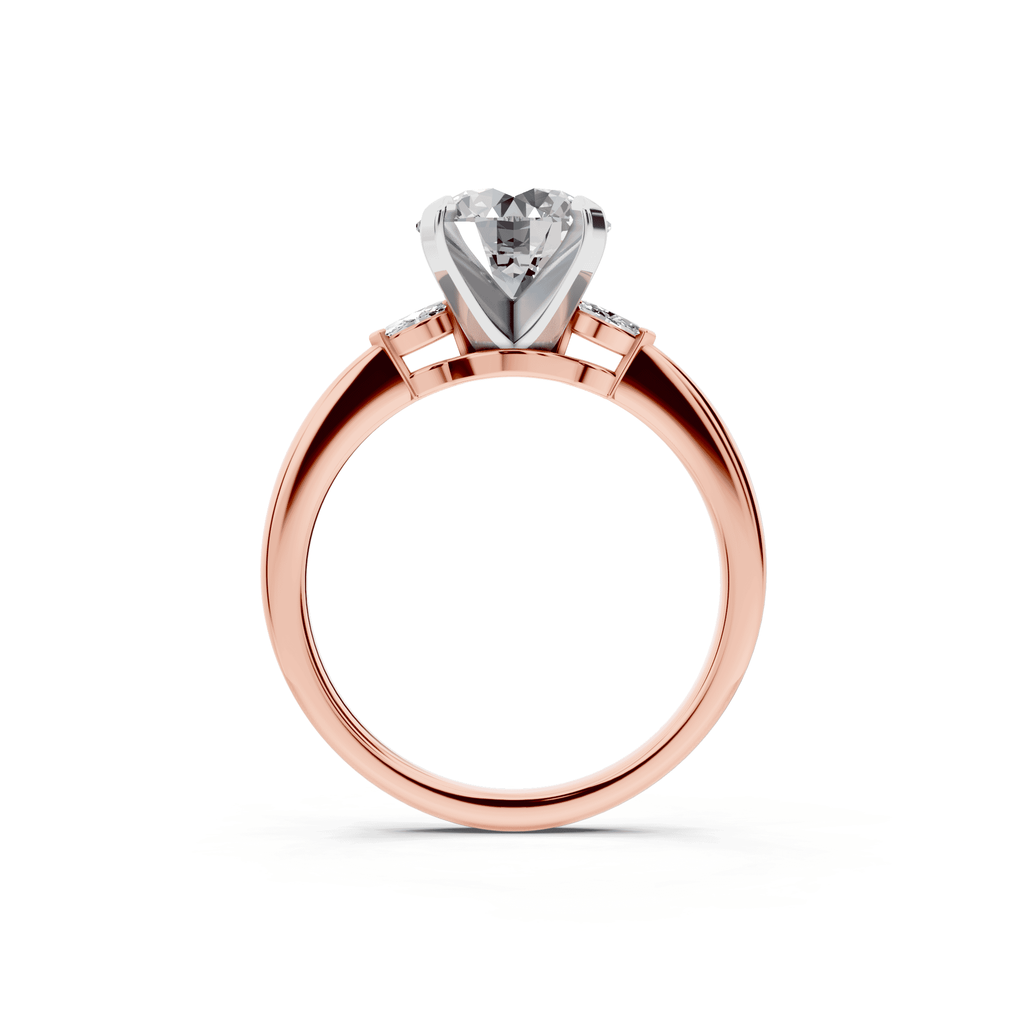 Madison Three-Stone Two-Tone Lab Marquise Engagement Ring (.10 ct. tw.)