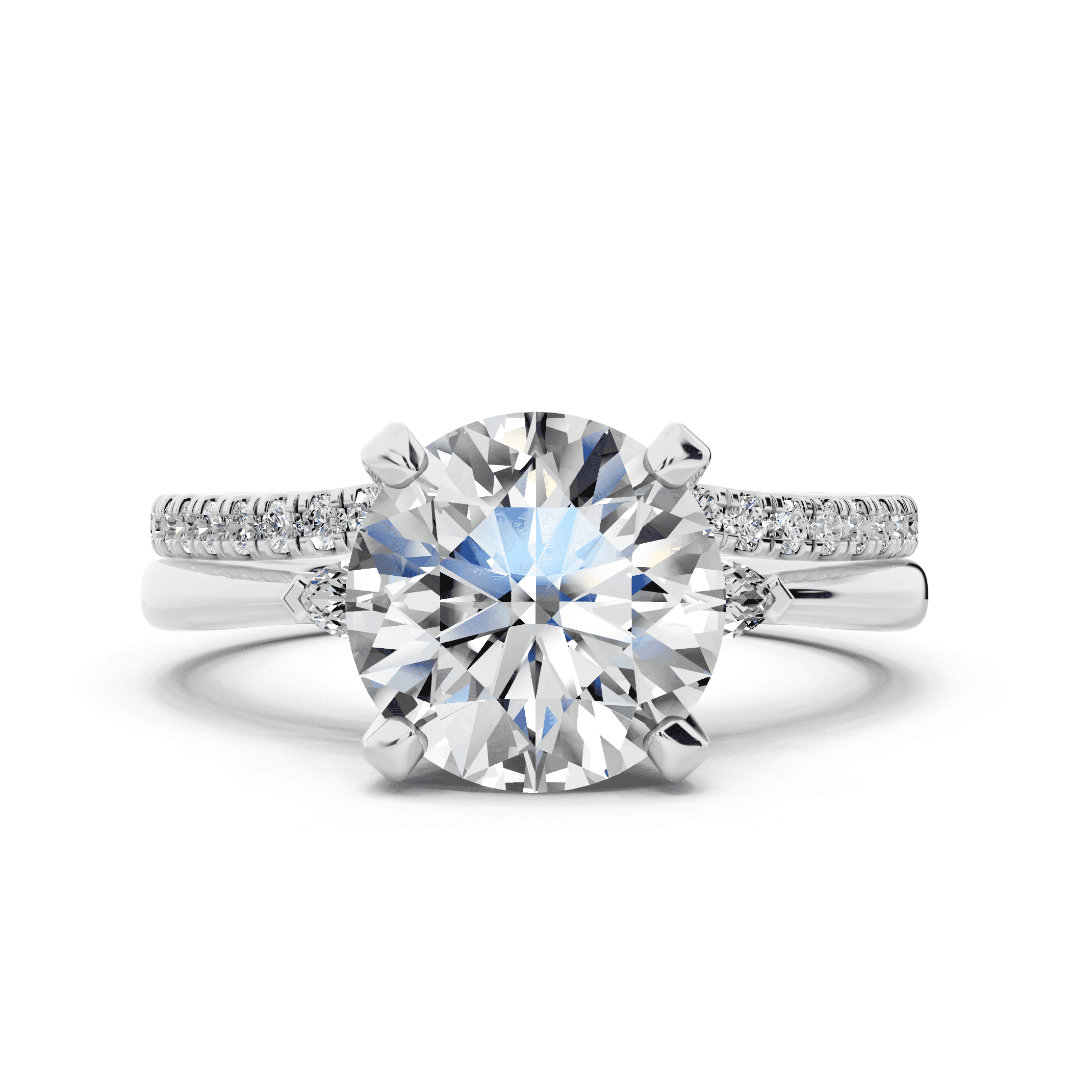 Madison Three-Stone Lab Marquise Engagement Ring (.10 ct. tw.)