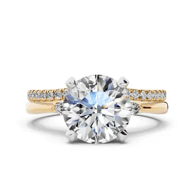 Madison Three-Stone Two-Tone Lab Marquise Engagement Ring (.10 ct. tw.)