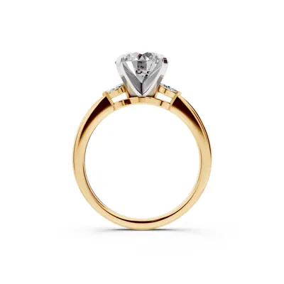 Madison Three-Stone Two-Tone Lab Marquise Engagement Ring (.10 ct. tw.)