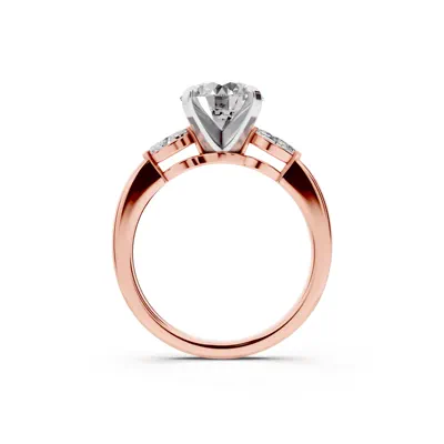 Madison Three-Stone Two-Tone Lab Marquise Engagement Ring (.25 ct. tw.)