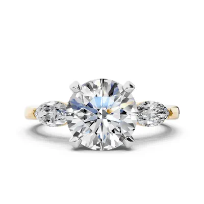 Madison Three-Stone Two-Tone Lab Marquise Engagement Ring (.50 ct. tw.)