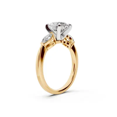 Madison Three-Stone Two-Tone Lab Marquise Engagement Ring (.50 ct. tw.)