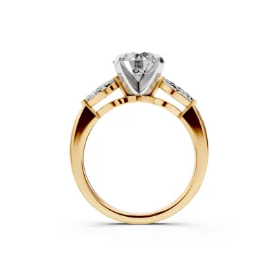 Madison Three-Stone Two-Tone Lab Marquise Engagement Ring (.50 ct. tw.)