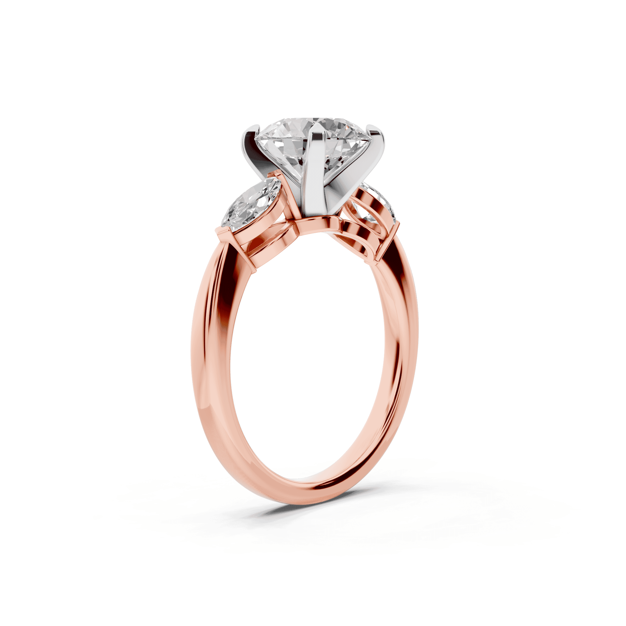 Madison Three-Stone Two-Tone Lab Marquise Engagement Ring (.50 ct. tw.)