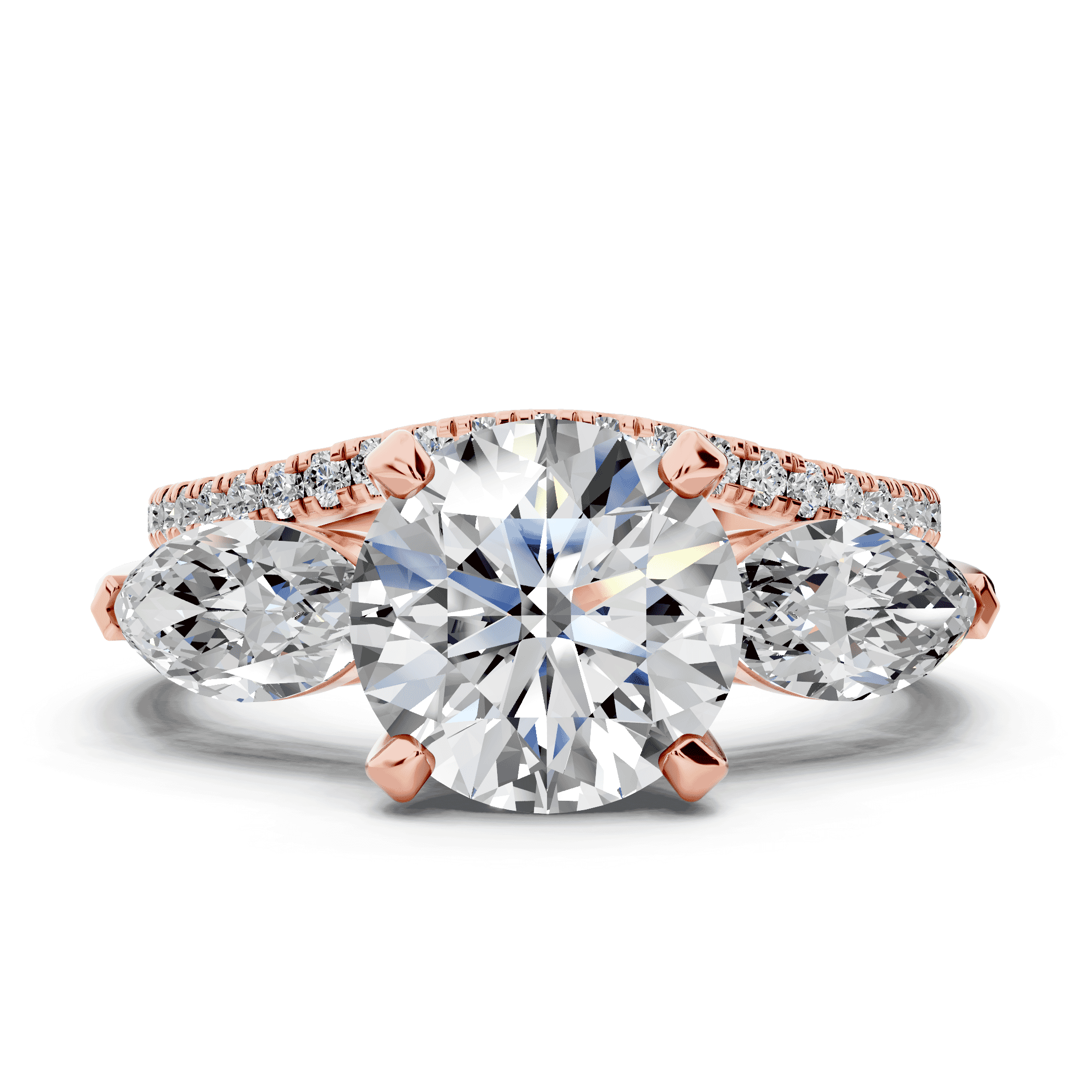 Madison Three-Stone Lab Marquise Engagement Ring (1.00 ct. tw.)
