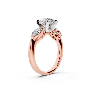 Madison Three-Stone Two-Tone Lab Marquise Engagement Ring (1.00 ct. tw.)