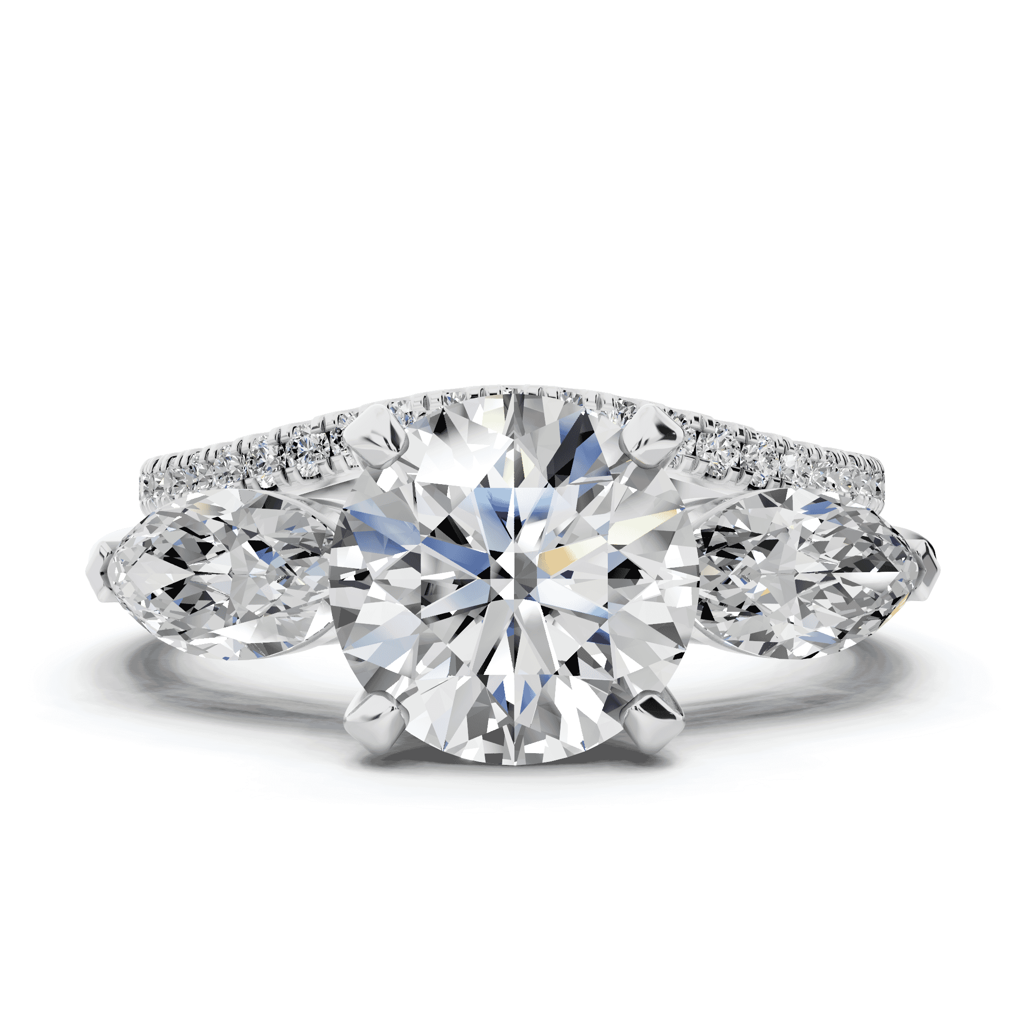 Madison Three-Stone Lab Marquise Engagement Ring (1.00 ct. tw.)