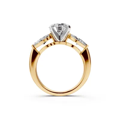Madison Three-Stone Two-Tone Lab Marquise Engagement Ring (1.00 ct. tw.)