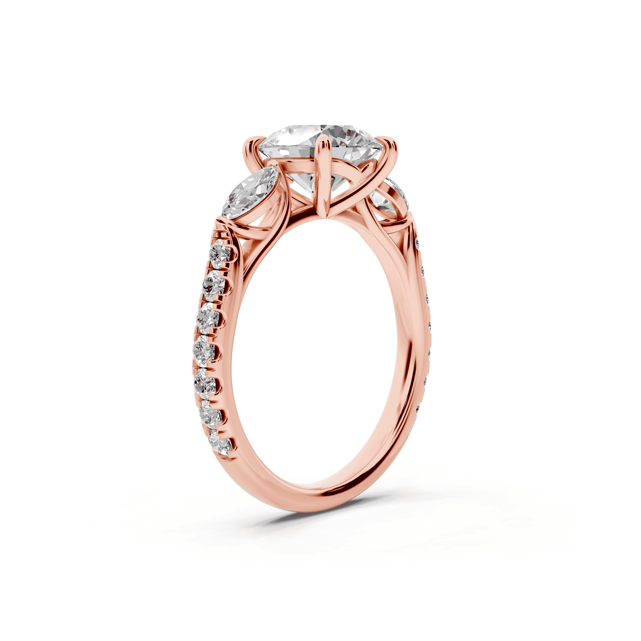 Capri Marquise Three-Stone Lab Diamond Engagement Ring (0.65 ct. tw.)