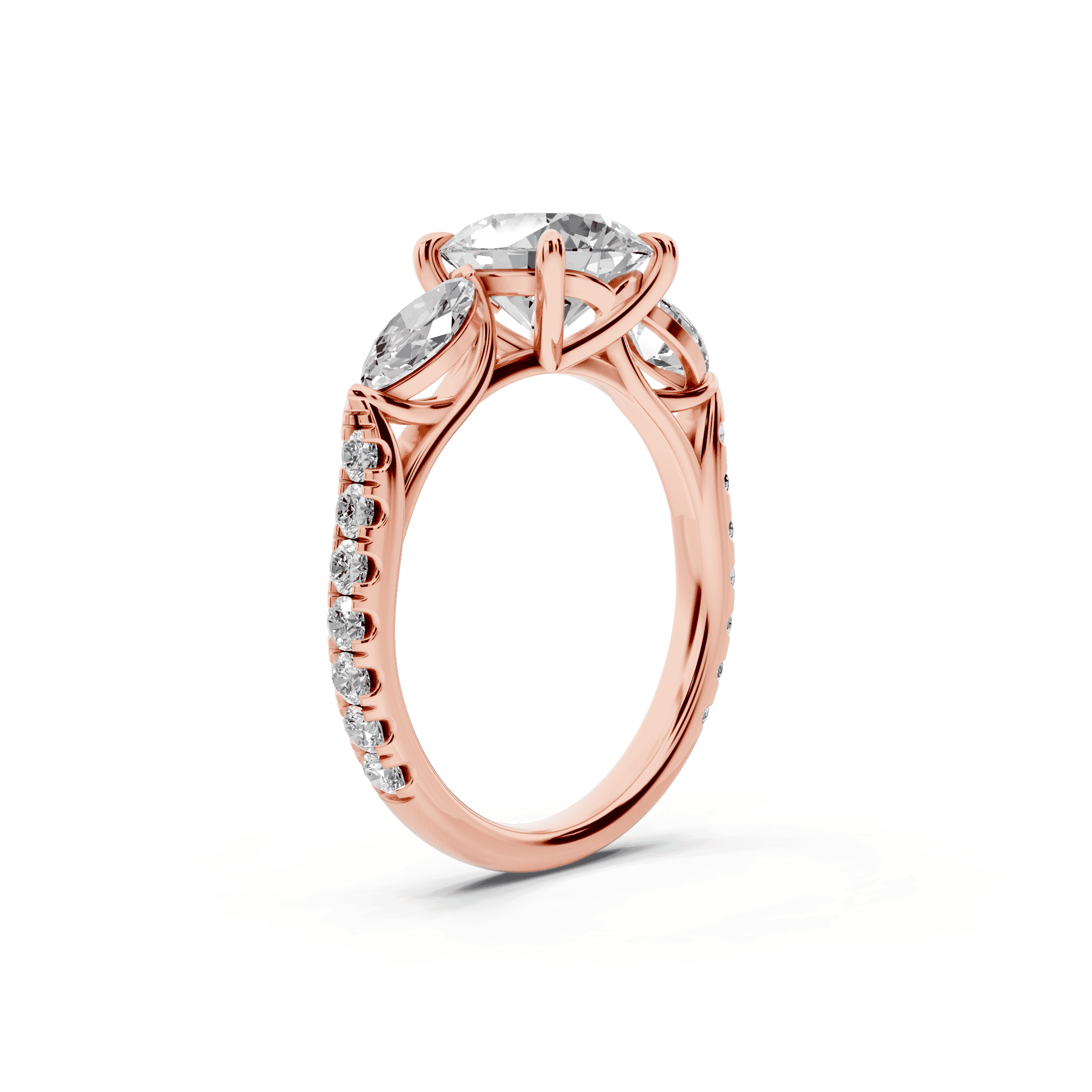 Capri Marquise Three-Stone Lab Diamond Engagement Ring (0.85 ct. tw.)