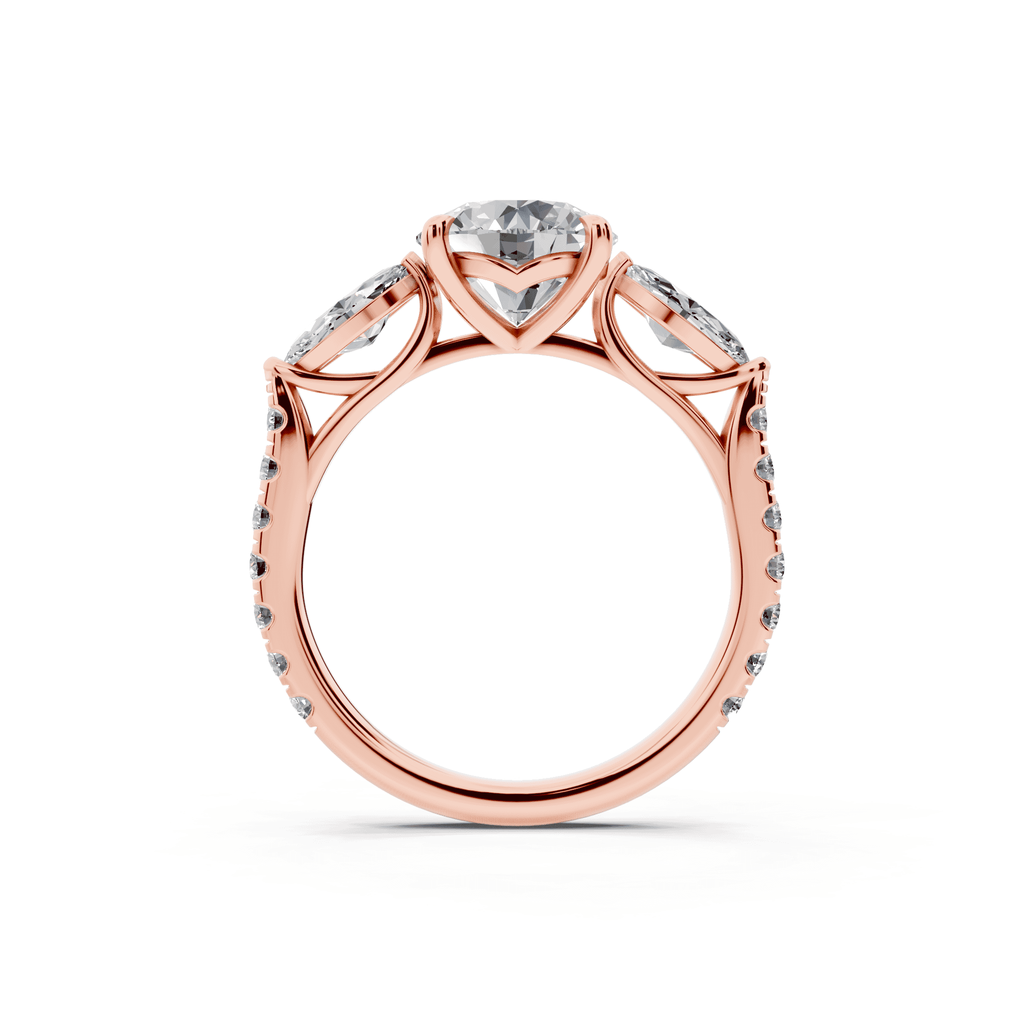 Capri Marquise Three-Stone Lab Diamond Engagement Ring (0.85 ct. tw.)