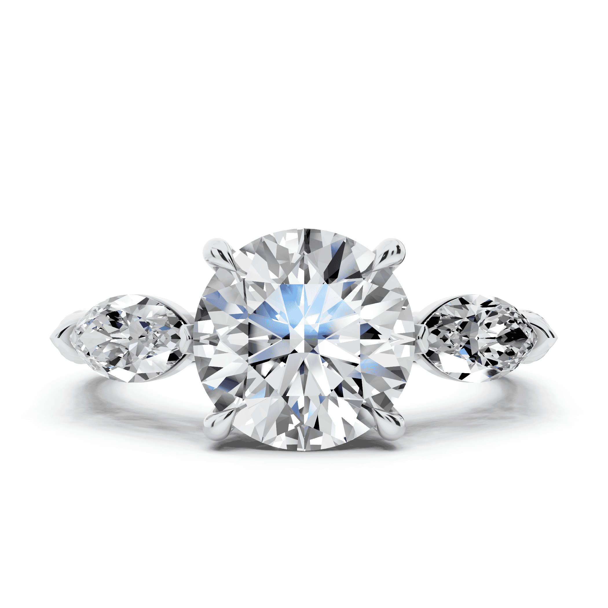 Capri Marquise Three-Stone Lab Diamond Engagement Ring (0.85 ct. tw.)