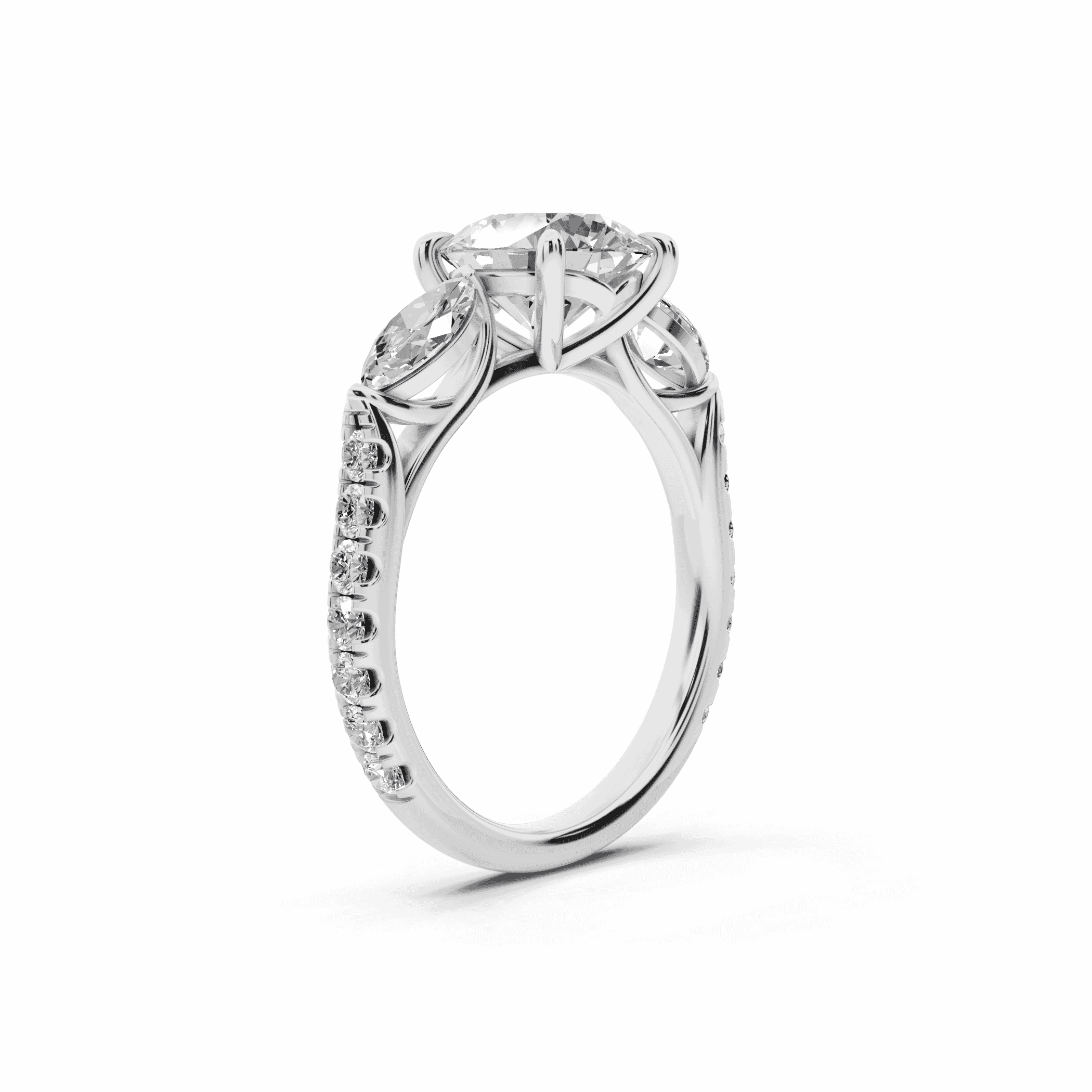 Capri Marquise Three-Stone Lab Diamond Engagement Ring (0.85 ct. tw.)
