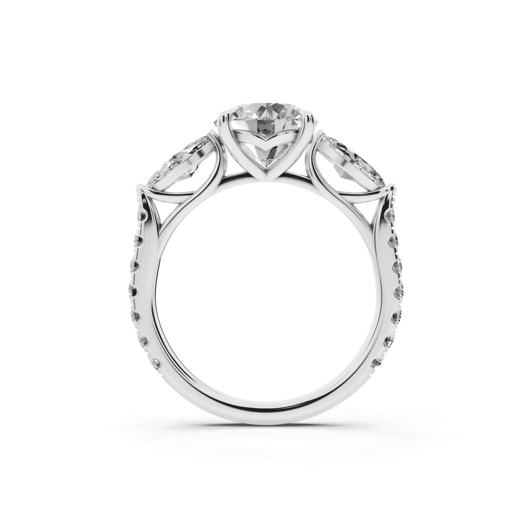 Capri Marquise Three-Stone Lab Diamond Engagement Ring (0.85 ct. tw.)