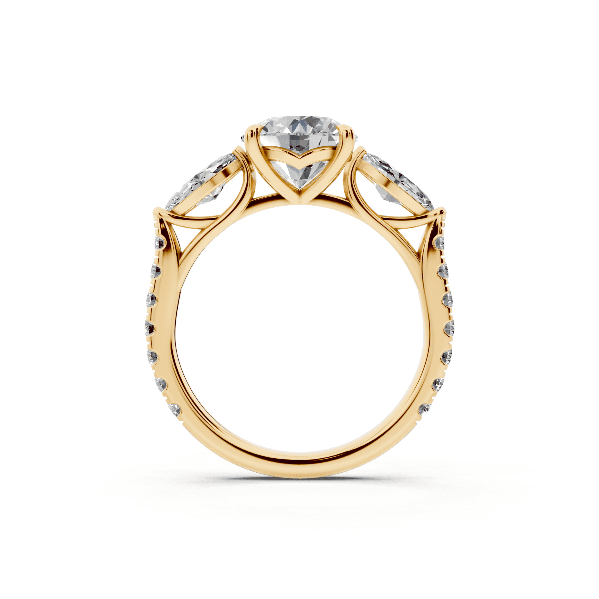 Capri Marquise Three-Stone Lab Diamond Engagement Ring (0.85 ct. tw.)