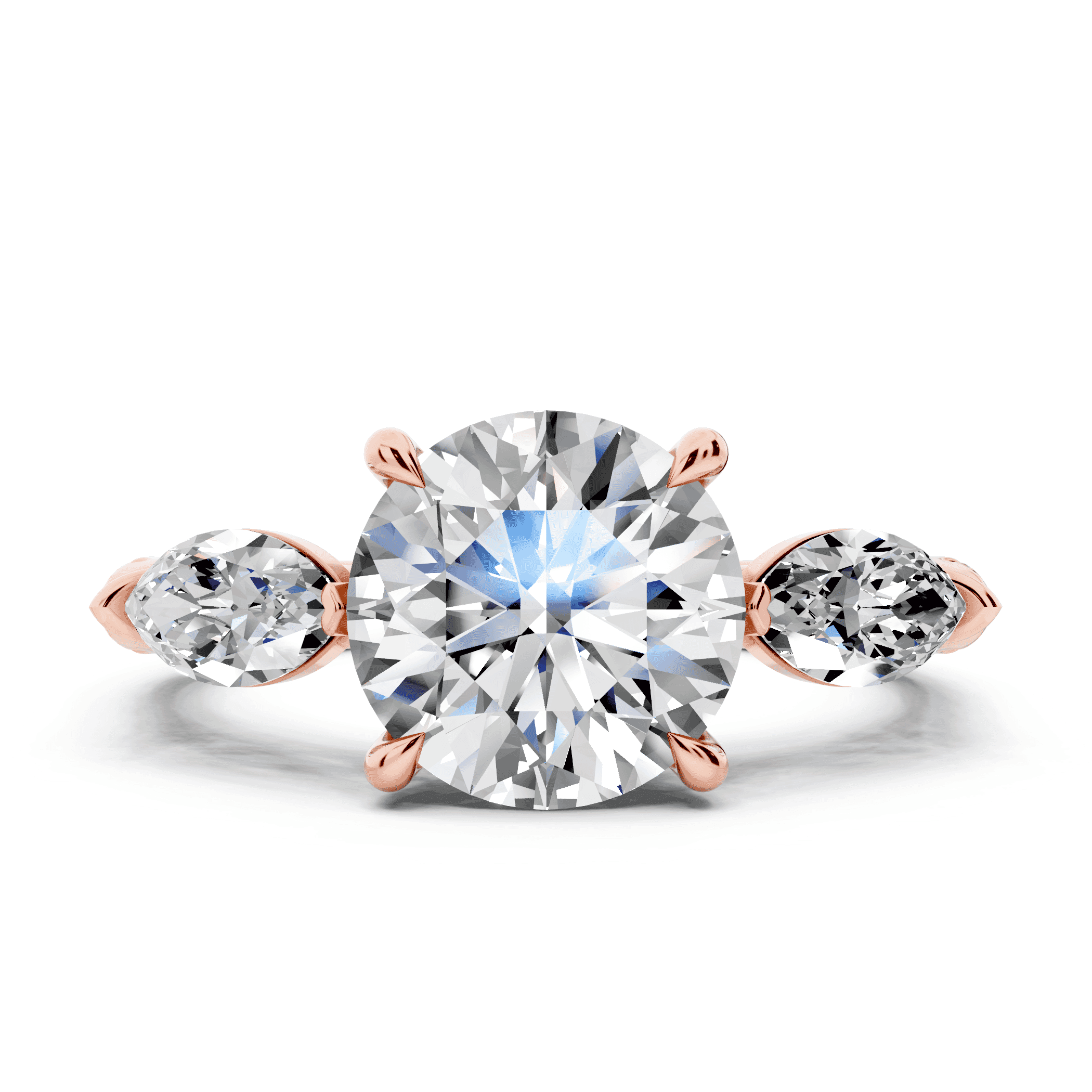 Capri Marquise Three-Stone Lab Diamond Engagement Ring (0.85 ct. tw.)