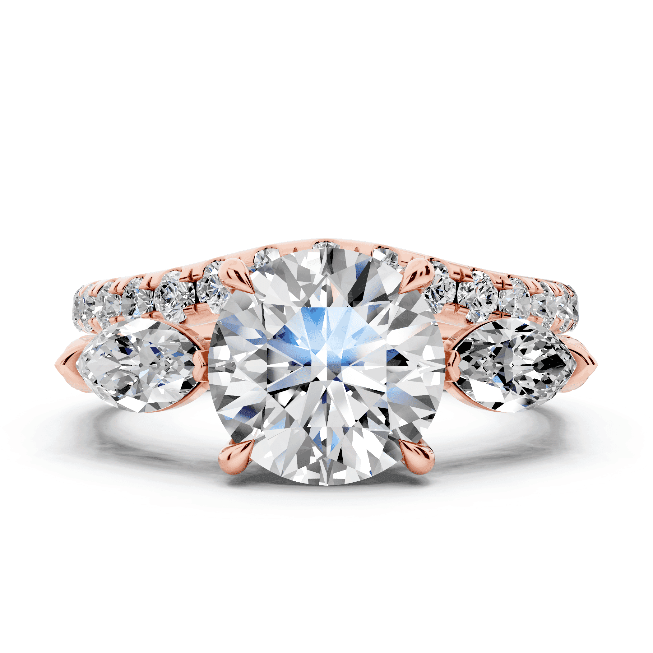 Capri Marquise Three-Stone Lab Diamond Engagement Ring (0.85 ct. tw.)