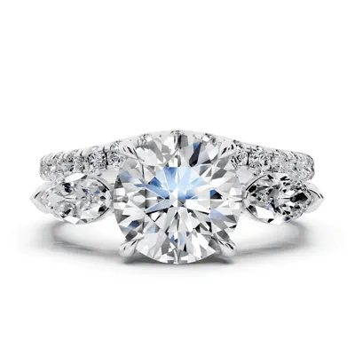 Capri Marquise Three-Stone Lab Diamond Engagement Ring (0.85 ct. tw.)