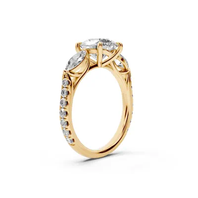 Capri Marquise Three-Stone Lab Diamond Engagement Ring (0.85 ct. tw.)