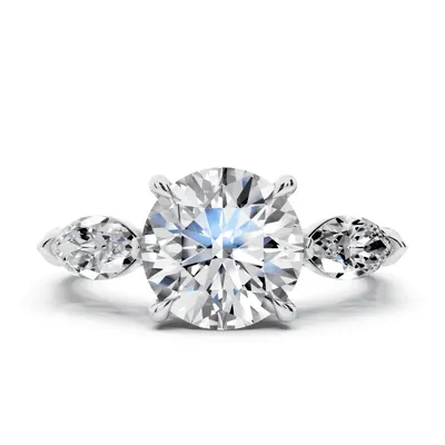 Capri Marquise Three-Stone Lab Diamond Engagement Ring (0.85 ct. tw.)