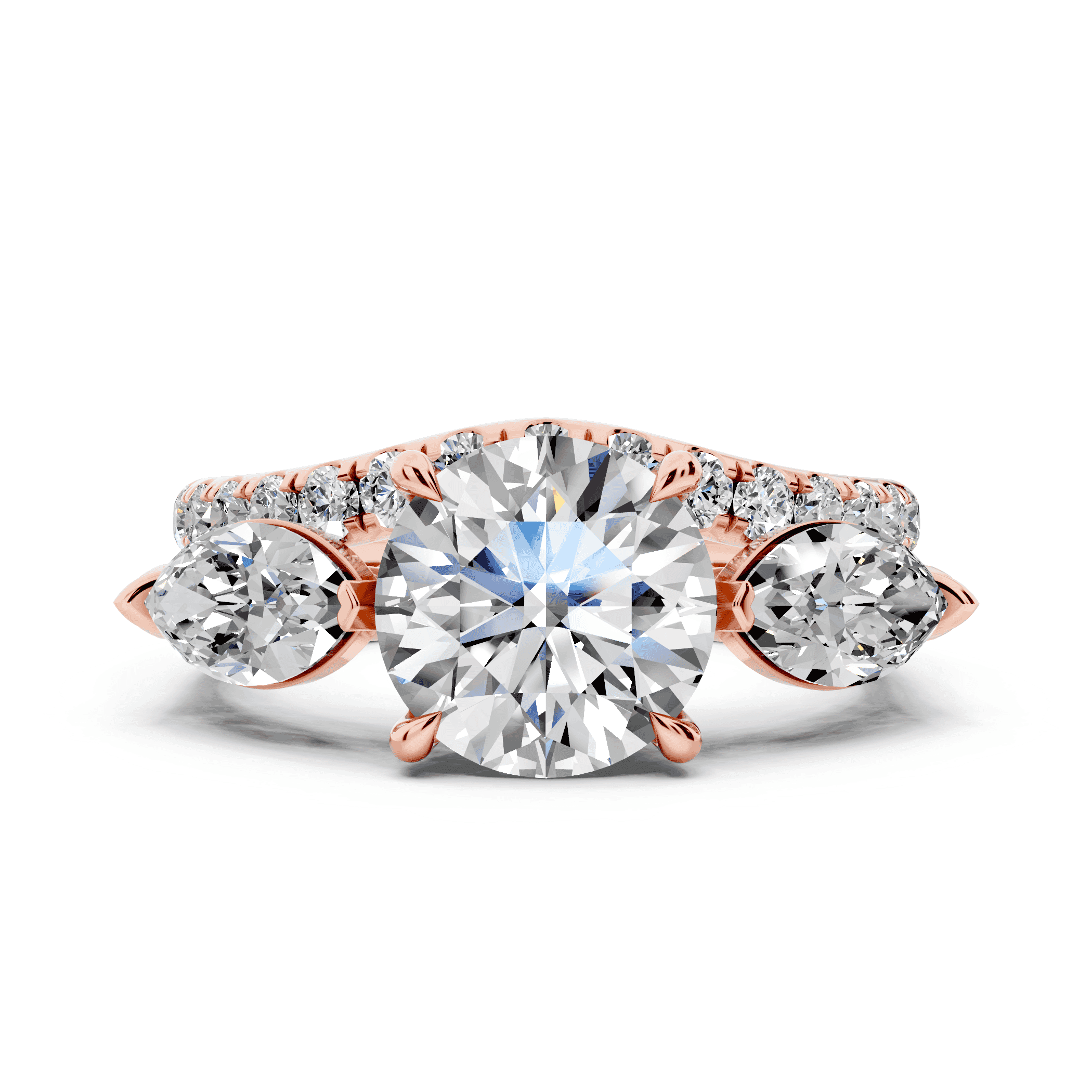 Capri Marquise Three-Stone Lab Diamond Engagement Ring (1.35 ct. tw.)
