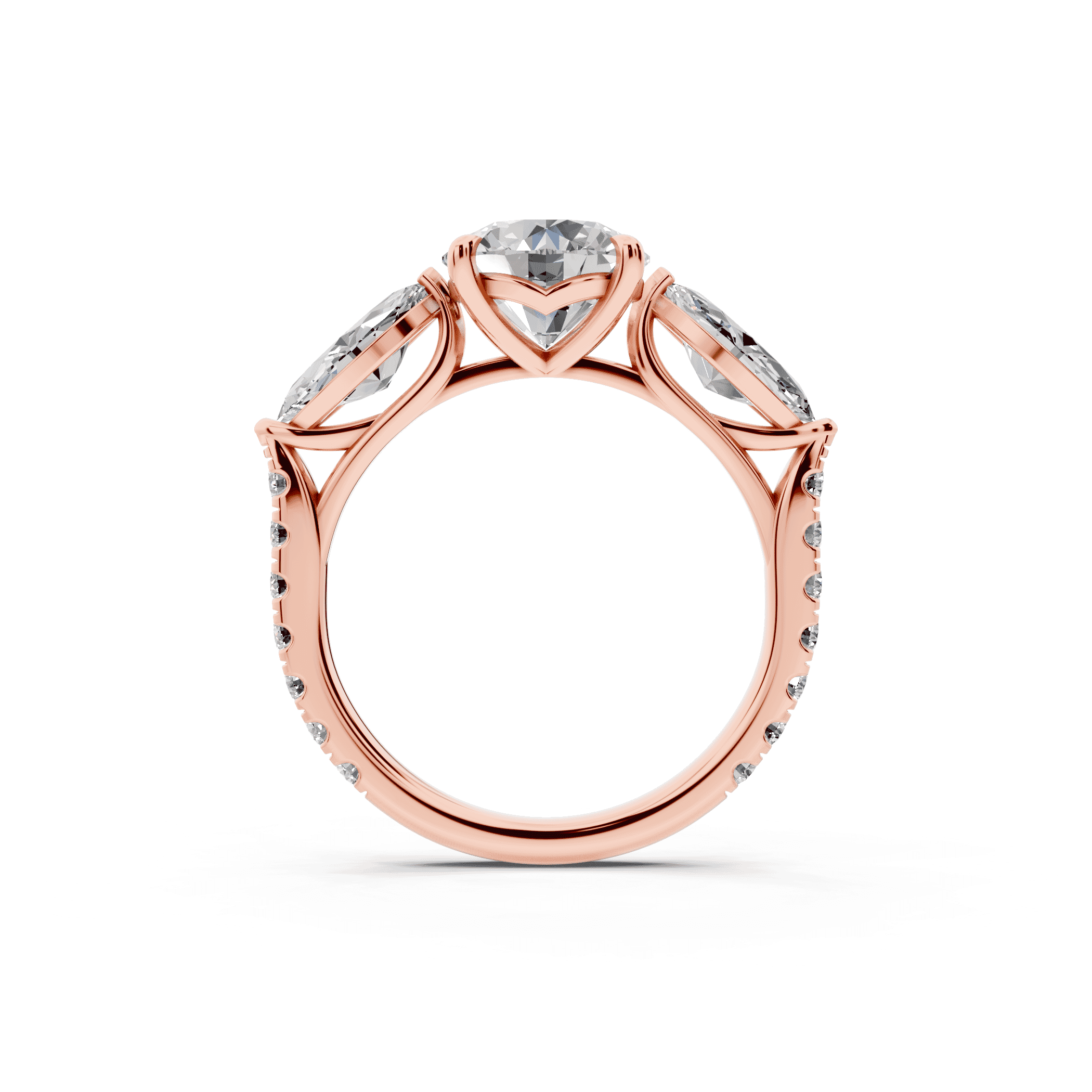 Capri Marquise Three-Stone Lab Diamond Engagement Ring (1.35 ct. tw.)