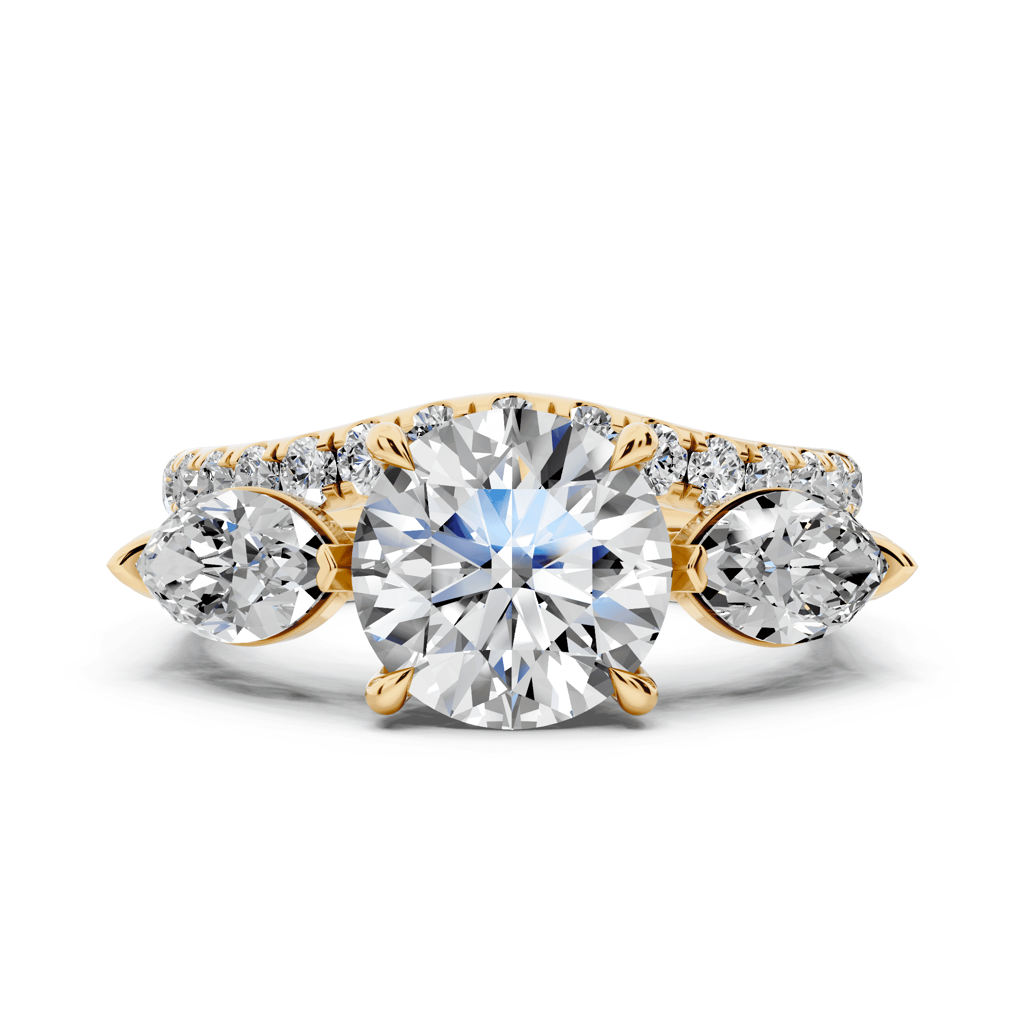 Capri Marquise Three-Stone Lab Diamond Engagement Ring (1.35 ct. tw.)
